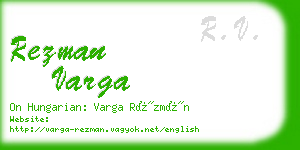 rezman varga business card